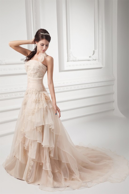 Wonderful Halter Ball Gown Sleeveless Satin Organza Wedding Dresses 2031428 Wonderful Halter Ball Gown Sleeveless Satin Organza Wedding Dresses 2031428