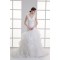 Wonderful Satin Organza Ball Gown Sleeveless V-Neck Wedding Dresses 2031429