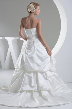 Fantastic Sleeveless Satin A-Line Sweetheart Wedding Dresses 2030143