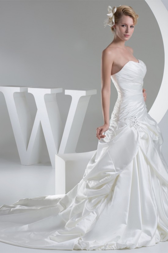 Fantastic Sleeveless Satin A-Line Sweetheart Wedding Dresses 2030143 Fantastic Sleeveless Satin A-Line Sweetheart Wedding Dresses 2030143