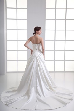 Wonderful Sleeveless Satin Soft Sweetheart A-Line Wedding Dresses 2031430