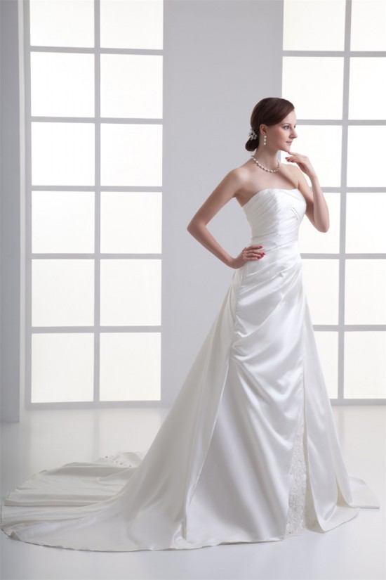 Wonderful Sleeveless Satin Soft Sweetheart A-Line Wedding Dresses 2031430 Wonderful Sleeveless Satin Soft Sweetheart A-Line Wedding Dresses 2031430