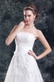 Wonderful Strapless A-Line Sleeveless Satin Net Wedding Dresses 2031432