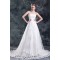 Wonderful Strapless A-Line Sleeveless Satin Net Wedding Dresses 2031432