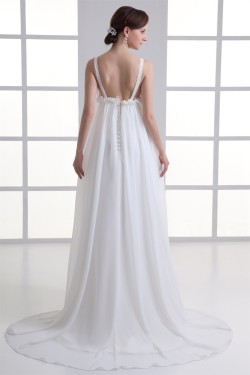 Wonderful V-Neck Sleeveless Chiffon Beaded Empire Wedding Dresses Maternity Wedding Dresses 2031434