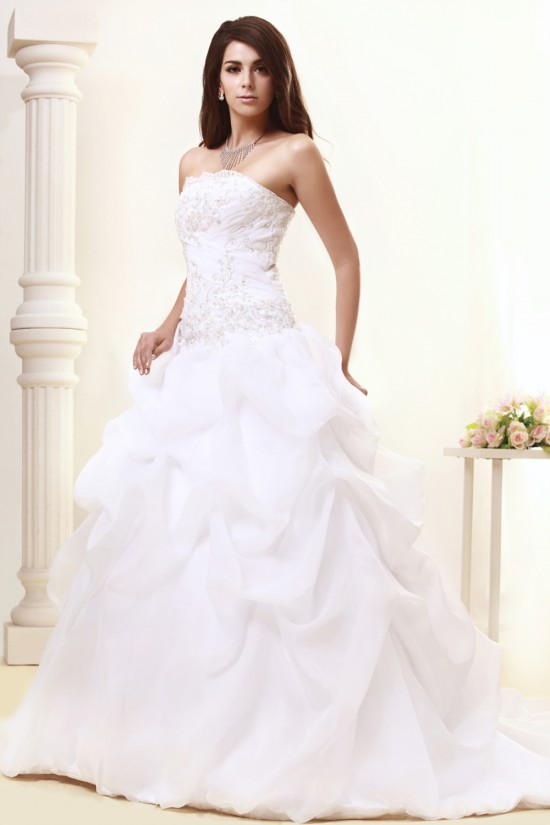 A-Line Strapless Court Train Wedding Dresses 2031435 A-Line Strapless Court Train Wedding Dresses 2031435