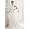 Sheath/Column V-Neck Beaded Applique Court Train Wedding Dresses 2031436