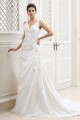 Sheath/Column V-Neck Beaded Applique Court Train Wedding Dresses 2031436 Sheath/Column V-Neck Beaded Applique Court Train Wedding Dresses 2031436