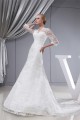 Fantastic Straps A-Line Satin Lace Long Sleeve Wedding Dresses 2030144