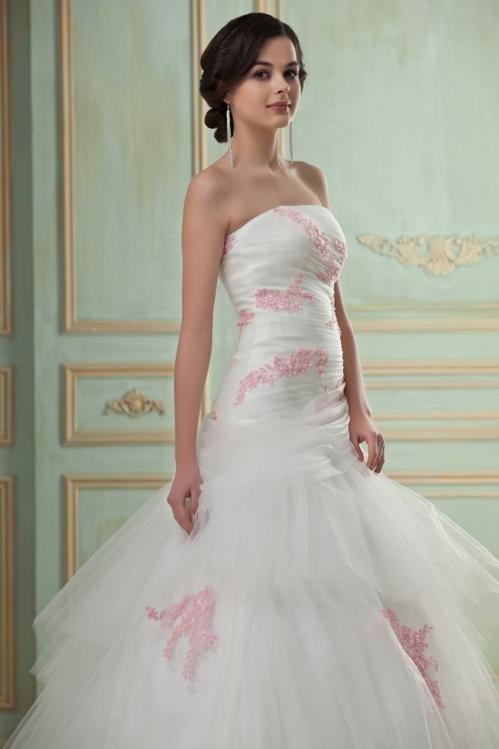 A-Line Strapless Court Train Lace Tulle Wedding Dresses 2031441 A-Line Strapless Court Train Lace Tulle Wedding Dresses 2031441