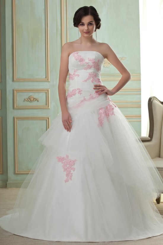 A-Line Strapless Court Train Lace Tulle Wedding Dresses 2031441 A-Line Strapless Court Train Lace Tulle Wedding Dresses 2031441