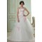 A-Line Strapless Court Train Lace Tulle Wedding Dresses 2031441