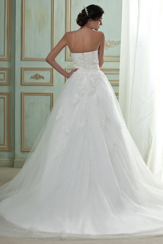 A-Line Strapless Court Train Beaded Lace Wedding Dresses with Lace Jacket 2031442 A-Line Strapless Court Train Beaded Lace Wedding Dresses with Lace Jacket 2031442