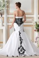Trumpet/Mermaid Strapless Court Train Black White Wedding Dresses 2031443 Trumpet/Mermaid Strapless Court Train Black White Wedding Dresses 2031443