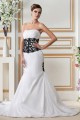 Trumpet/Mermaid Strapless Court Train Black White Wedding Dresses 2031443 Trumpet/Mermaid Strapless Court Train Black White Wedding Dresses 2031443