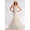 Trumpet/Mermaid Strapless Court Train Beaded Lace Wedding Dresses 2031446