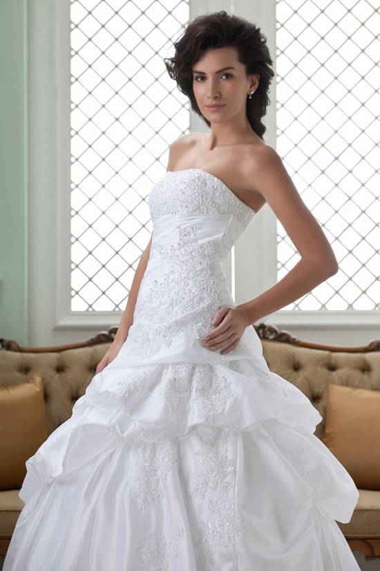 A-Line Strapless Beaded Applique Court Train Wedding Dresses 2031449 A-Line Strapless Beaded Applique Court Train Wedding Dresses 2031449
