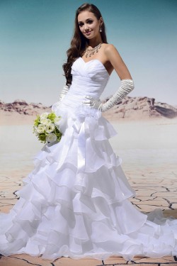 A-Line Sweetheart Court Train Wedding Dresses 2031452