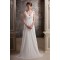 A-Line V-Neck Straps Sleeveless Sweep Train Beaded Wedding Dresses 2031454