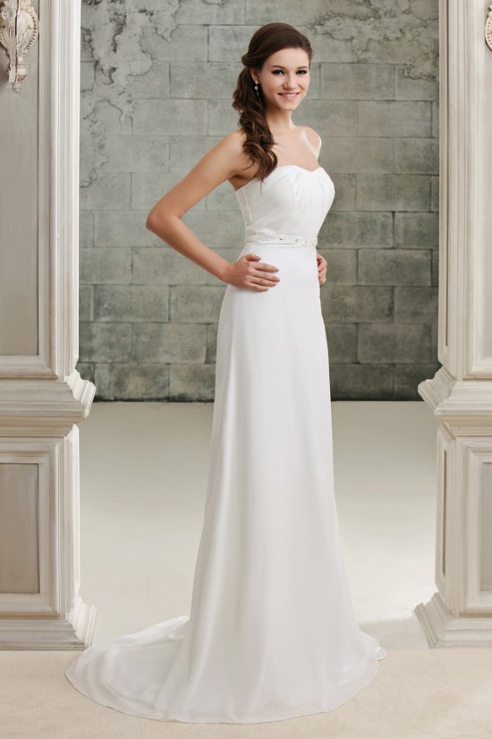 Sheath/Column Strapless Court Train Wedding Dresses 2031457 Sheath/Column Strapless Court Train Wedding Dresses 2031457