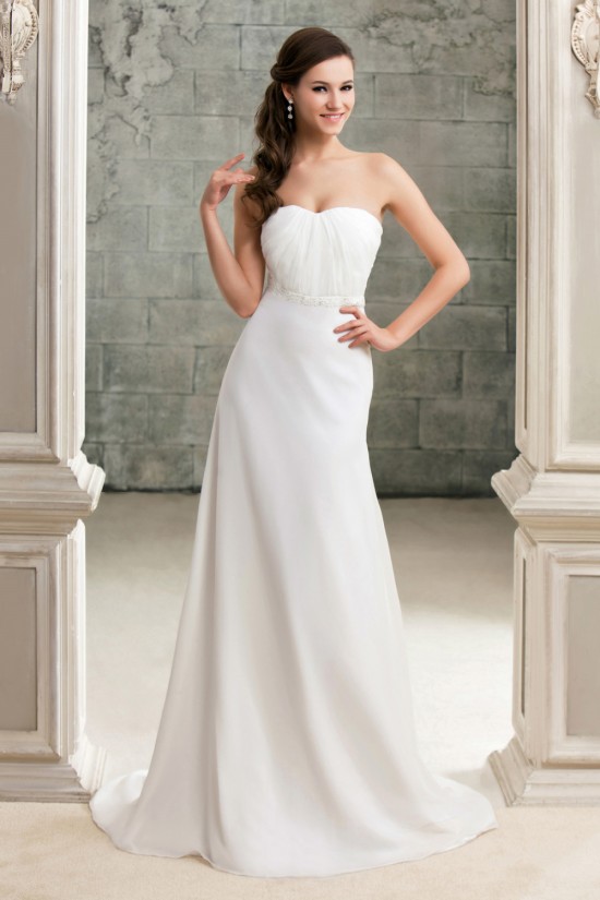 Sheath/Column Strapless Court Train Wedding Dresses 2031457 Sheath/Column Strapless Court Train Wedding Dresses 2031457