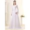 A-Line Sweep Train Long Sleeve Beaded Chiffon Wedding Dresses 2031458