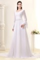 A-Line Sweep Train Long Sleeve Beaded Chiffon Wedding Dresses 2031458 A-Line Sweep Train Long Sleeve Beaded Chiffon Wedding Dresses 2031458