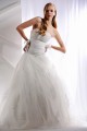A-Line Strapless Court Train Beaded Lace Wedding Dresses 2031460