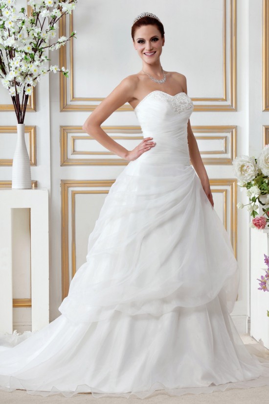 A-Line Strapless Court Train Lace Wedding Dresses 2031463 A-Line Strapless Court Train Lace Wedding Dresses 2031463