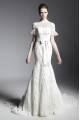 Trumpet/Mermaid High-Neck Court Train Short Sleeve Lace Wedding Dresses 2031466 Trumpet/Mermaid High-Neck Court Train Short Sleeve Lace Wedding Dresses 2031466