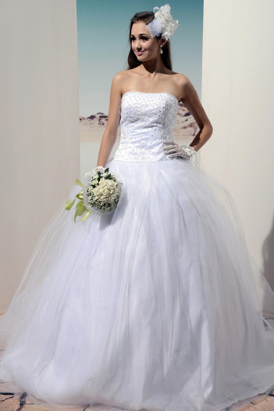 Ball Gown Strapless Court Train Beaded Lace Wedding Dresses 2031468 Ball Gown Strapless Court Train Beaded Lace Wedding Dresses 2031468