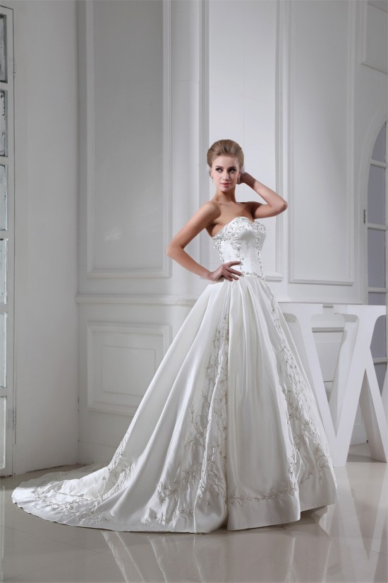 fashionable A-Line Sweetheart Satin Sleeveless Embroidered Sweet Wedding Dresses 2030147 fashionable A-Line Sweetheart Satin Sleeveless Embroidered Sweet Wedding Dresses 2030147