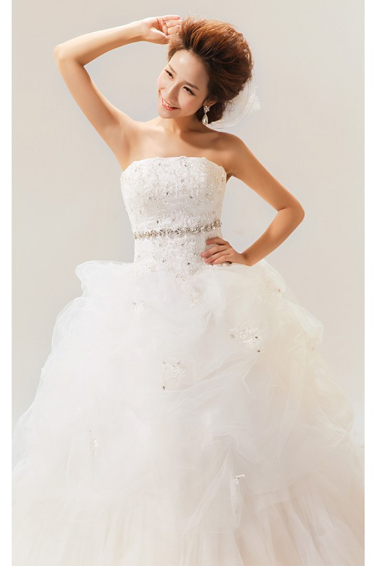 Ball Gown Strapless Court Train Beaded Lace Wedding Dresses 2031470 Ball Gown Strapless Court Train Beaded Lace Wedding Dresses 2031470