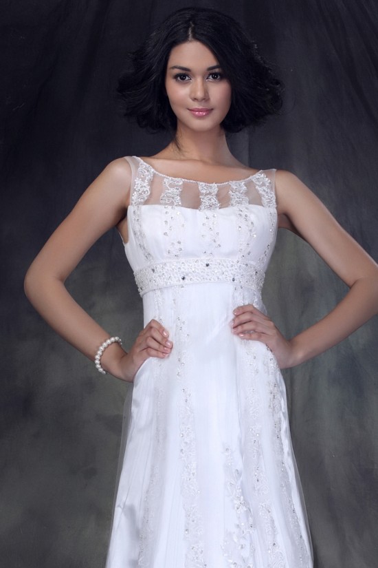 Sheath/Column Sweep Train Beaded Lace Wedding Dresses 2031471