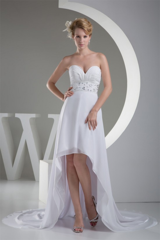 A-Line High Low Sweetheart Chiffon Reception Wedding Dresses 2031473