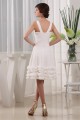 A-Line Sleeveless Ruffles Knee-Length V-Neck Reception Wedding Dresses 2031474