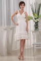 A-Line Sleeveless Ruffles Knee-Length V-Neck Reception Wedding Dresses 2031474