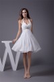 A-Line Short/Mini Halter Beading Chiffon Reception Wedding Dresses 2031475