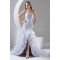 fashionable Organza Silk like Satin Strapless Princess Wedding Dresses 2030148