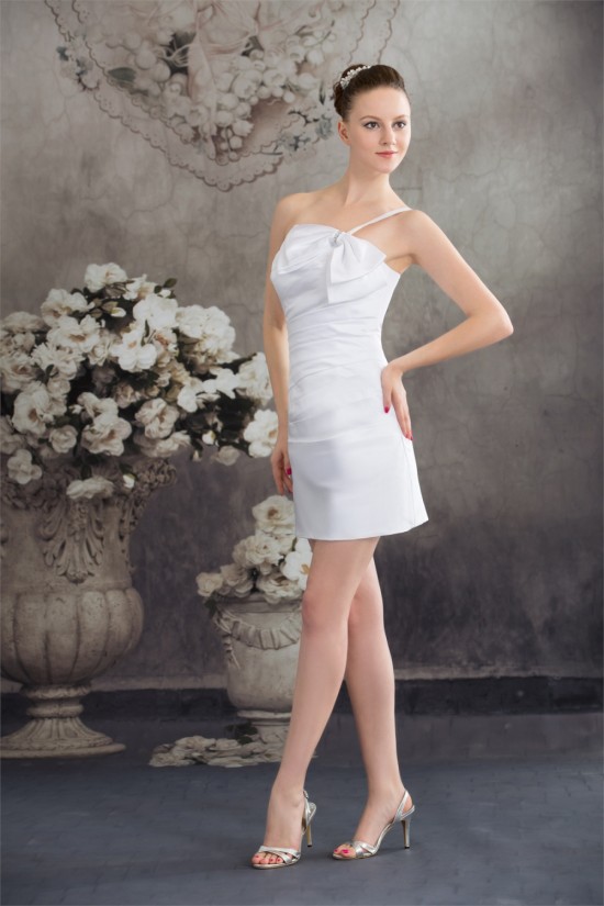 Beading Sheath/Column Sleeveless Satin Wedding Dresses 2031481