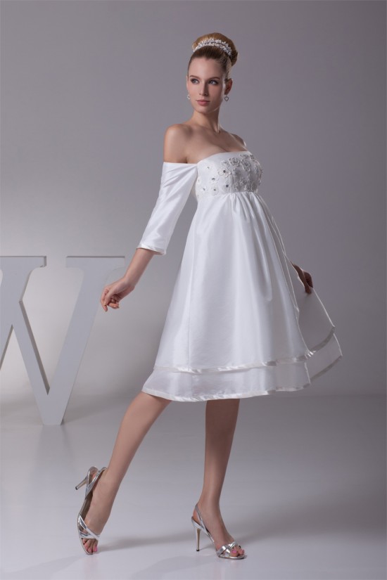 Beautiful Taffeta Square A-Line Half Elbow Sleeve Wedding Dresses Maternity Wedding Dresses 2031482 Beautiful Taffeta Square A-Line Half Elbow Sleeve Wedding Dresses Maternity Wedding Dresses 2031482