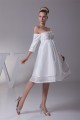 Beautiful Taffeta Square A-Line Half Elbow Sleeve Wedding Dresses Maternity Wedding Dresses 2031482