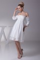 Beautiful Taffeta Square A-Line Half Elbow Sleeve Wedding Dresses Maternity Wedding Dresses 2031482