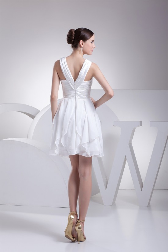 Chiffon Silk like Satin A-Line V-Neck Sleeveless Wedding Dresses 2031484