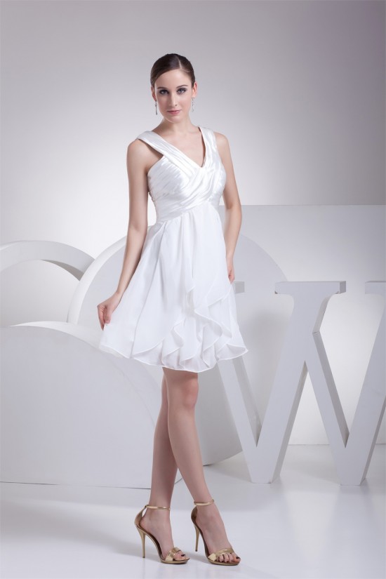 Chiffon Silk like Satin A-Line V-Neck Sleeveless Wedding Dresses 2031484 Chiffon Silk like Satin A-Line V-Neck Sleeveless Wedding Dresses 2031484