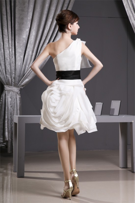 Elegant A-Line Short/Mini Draped One-Shoulder Reception Wedding Dresses 2031485 Elegant A-Line Short/Mini Draped One-Shoulder Reception Wedding Dresses 2031485