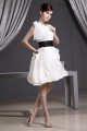 Elegant A-Line Short/Mini Draped One-Shoulder Reception Wedding Dresses 2031485