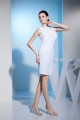 Fantastic Chiffon Satin Sleeveless Scoop Sheath/Column Wedding Dresses 2031486