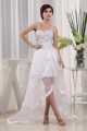 Floor-Length Sweetheart Satin Organza Beading Little White Dresses 2031489