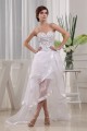 Floor-Length Sweetheart Satin Organza Beading Little White Dresses 2031489